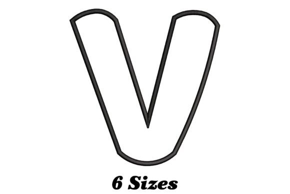 Alphabet Letter V Outline: A Versatile Embroidery Design
