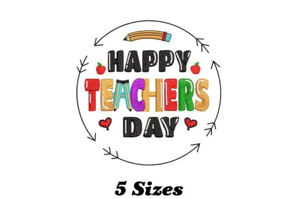 Charming Happy Teachers Day Embroidery