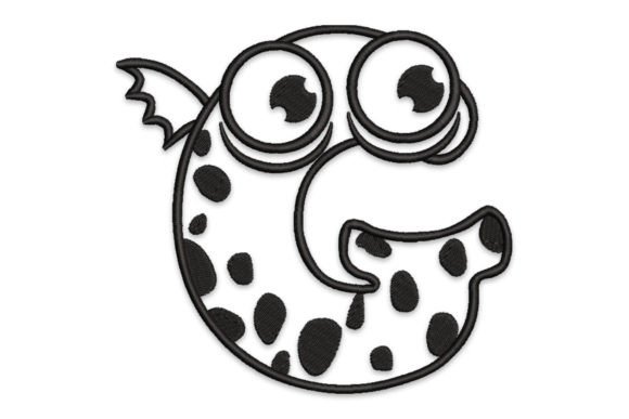 Charming Monster Alphabet Letter G Embroidery