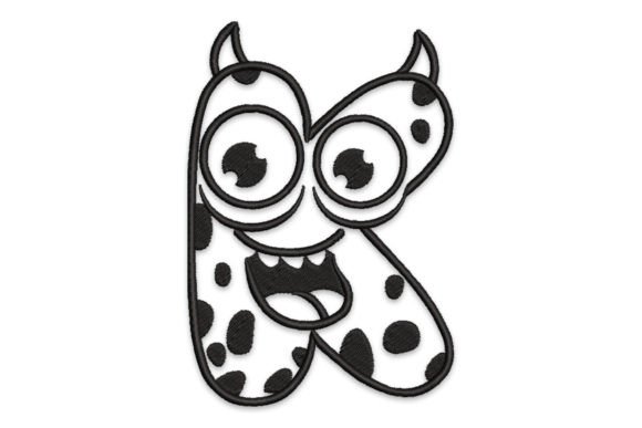 Charming Monster Alphabet Letter K for Apparel