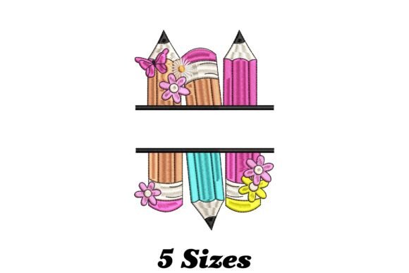 Charming Teacher Pencil Embroidery Design