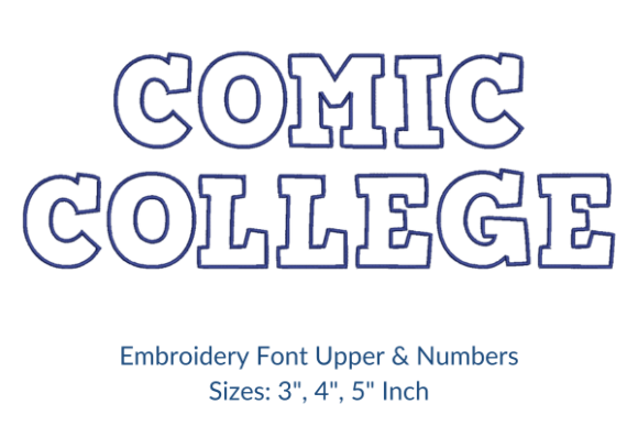ComicCollege Font: A Charming Embroidery Design