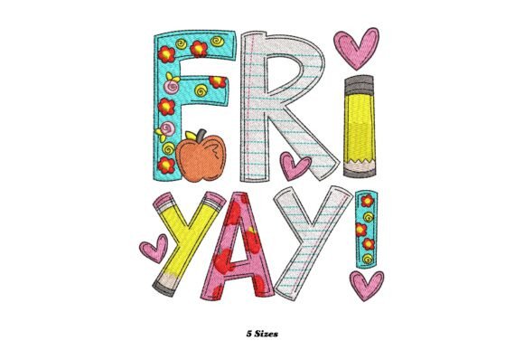 Funny Happy Friday Teacher Embroidery Review