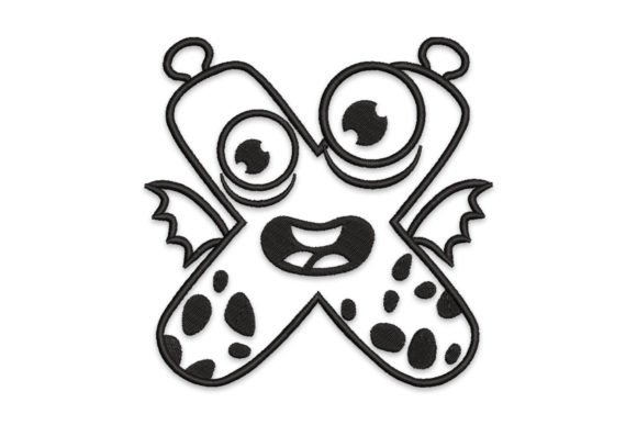 Monster Alphabet Letter X: A Whimsical Embroidery Design