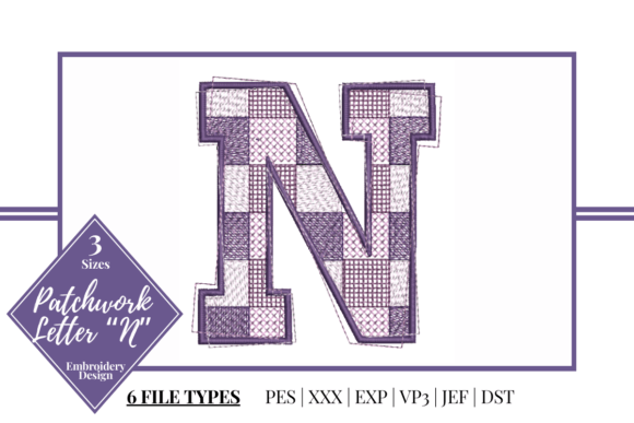 Patchwork Letter N: A Stylish Accent for Embroidery