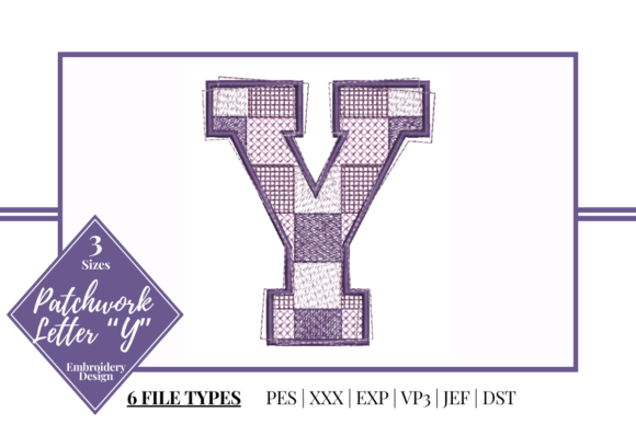 Patchwork Letter Y: A Stylish Embroidery Accent