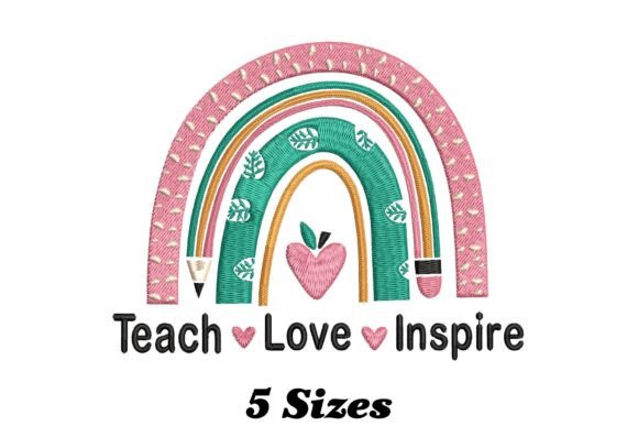 Rainbow Teacher: A Whimsical Embroidery Design