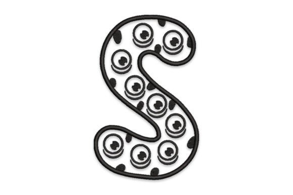 Whimsical Monster Alphabet Letter S Embroidery