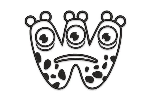 Whimsical Monster Alphabet Letter W